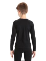 Icebreaker Kids Merino 200 Oasis Long Sleeve Crewe Thermal Top Z04NXR934 Clothing Black - Image 2