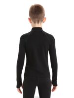 Icebreaker Kids Merino 260 Tech Long Sleeve Half Zip Thermal Top Z04NXR937 Clothing Black - Image 2