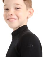 Icebreaker Kids Merino 260 Tech Long Sleeve Half Zip Thermal Top Z04NXR937 Clothing Black - Image 5