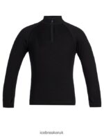 Icebreaker Kids Merino 260 Tech Long Sleeve Half Zip Thermal Top Z04NXR937 Clothing Black - Image 7