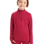 Icebreaker Kids Merino 260 Tech Long Sleeve Half Zip Thermal Top Z04NXR943 Clothing Cherry
