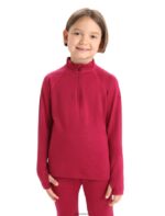 Icebreaker Kids Merino 260 Tech Long Sleeve Half Zip Thermal Top Z04NXR943 Clothing Cherry