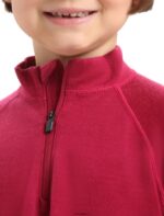 Icebreaker Kids Merino 260 Tech Long Sleeve Half Zip Thermal Top Z04NXR943 Clothing Cherry - Image 4