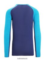Icebreaker Men 125 ZoneKnit Merino Long Sleeve Crewe Thermal Top Z04NXR177 Clothing Geo Blue/Royal Navy - Image 8