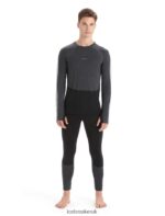 Icebreaker Men 125 ZoneKnit Merino Long Sleeve Crewe Thermal Top Z04NXR178 Clothing Jet Heather/Black - Image 3