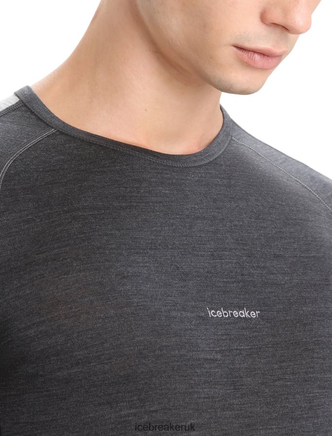 Icebreaker Men 125 ZoneKnit Merino Long Sleeve Crewe Thermal Top Z04NXR178 Clothing Jet Heather/Black - Image 4