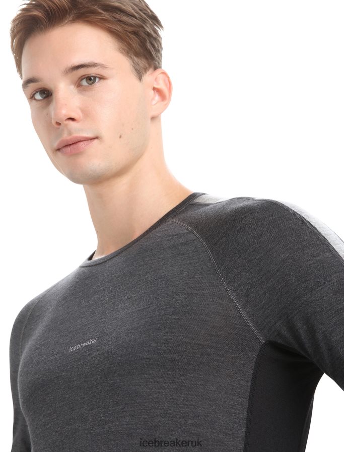 Icebreaker Men 125 ZoneKnit Merino Long Sleeve Crewe Thermal Top Z04NXR178 Clothing Jet Heather/Black - Image 5