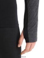 Icebreaker Men 125 ZoneKnit Merino Long Sleeve Crewe Thermal Top Z04NXR178 Clothing Jet Heather/Black - Image 6