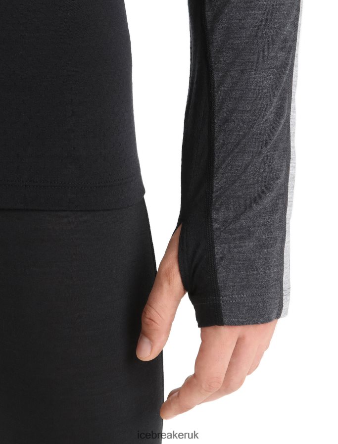 Icebreaker Men 125 ZoneKnit Merino Long Sleeve Crewe Thermal Top Z04NXR178 Clothing Jet Heather/Black - Image 6