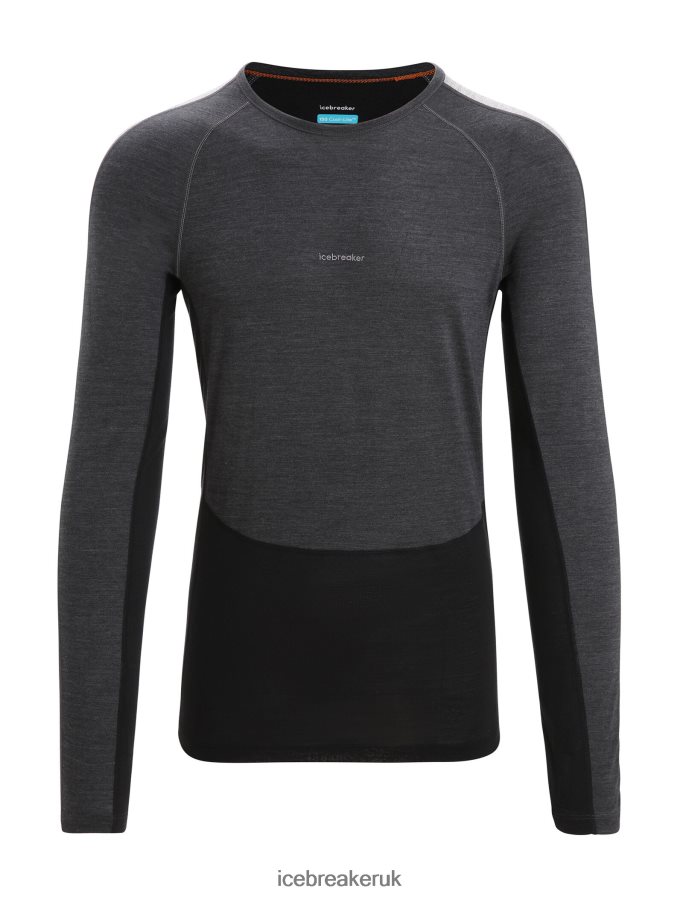 Icebreaker Men 125 ZoneKnit Merino Long Sleeve Crewe Thermal Top Z04NXR178 Clothing Jet Heather/Black - Image 7