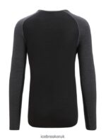 Icebreaker Men 125 ZoneKnit Merino Long Sleeve Crewe Thermal Top Z04NXR178 Clothing Jet Heather/Black - Image 8