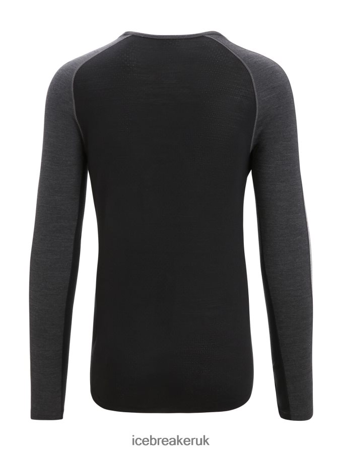 Icebreaker Men 125 ZoneKnit Merino Long Sleeve Crewe Thermal Top Z04NXR178 Clothing Jet Heather/Black - Image 8
