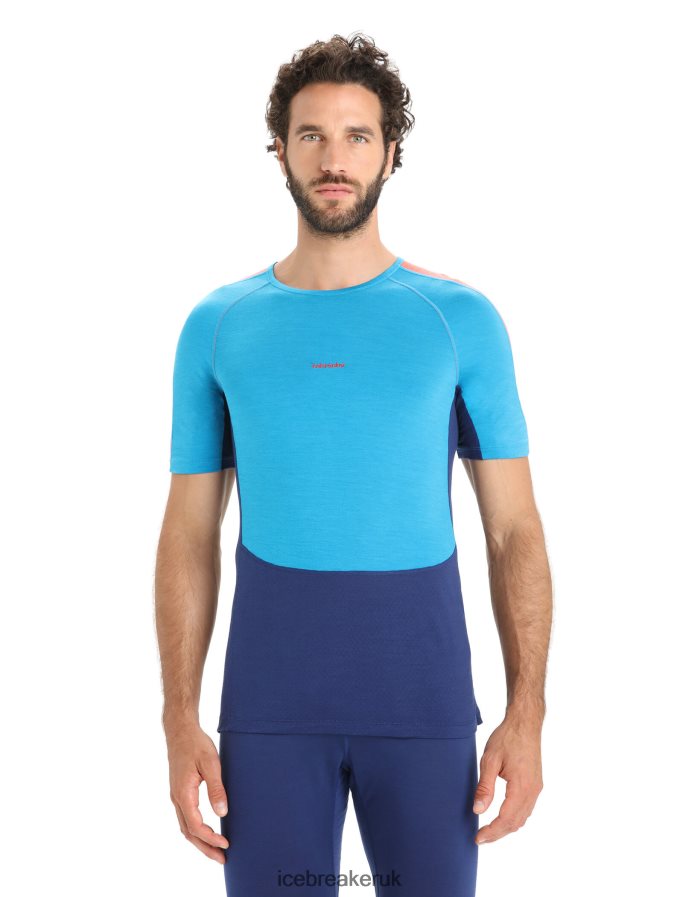 Icebreaker Men 125 ZoneKnit Merino Short Sleeve Crewe Thermal Top Z04NXR171 Clothing Geo Blue/Royal Navy - Image 1