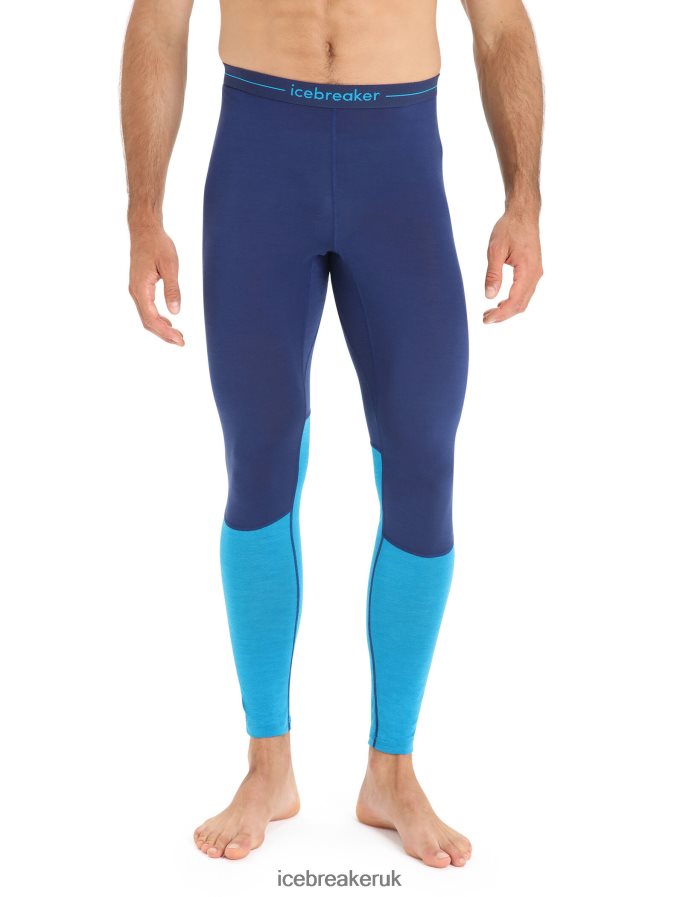 icebreaker_men_125_zoneknit_merino_thermal_leggings_z04nxr170_clothing_geo_blue_royal_navy.jpg Icebreaker Men 125 ZoneKnit Merino Thermal Leggings Z04NXR170 Clothing Geo Blue/Royal Navy - Image 1
