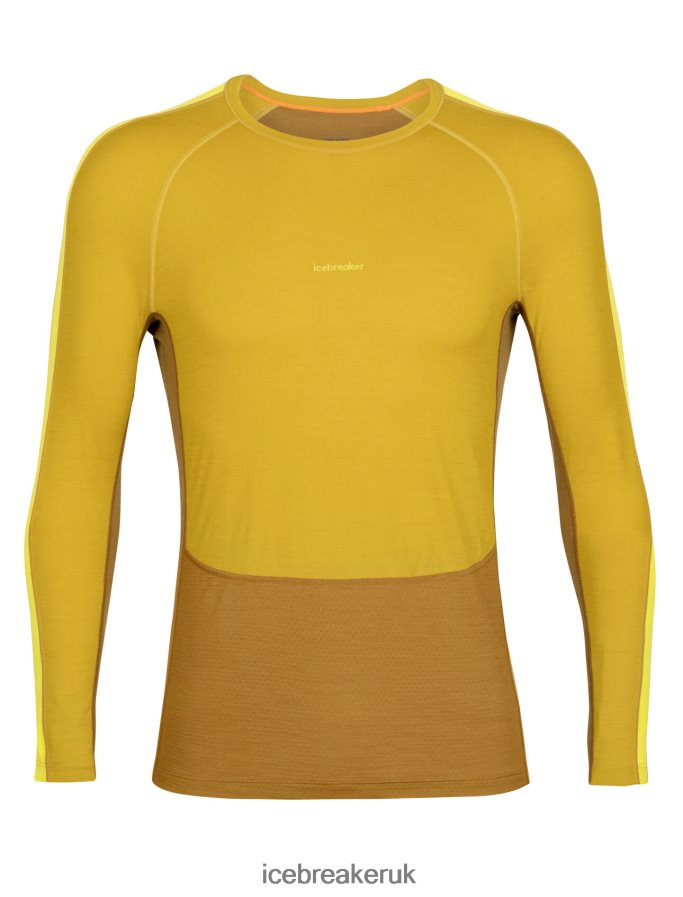 Icebreaker Men 200 ZoneKnit Merino Long Sleeve Crewe Thermal Top Z04NXR410 Clothing Silent Gold/Clove - Image 6