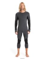 Icebreaker Men BodyfitZone Merino 260 Zone Long Sleeve Crewe Thermal Top Z04NXR435 Clothing Jet Heather/Black - Image 3