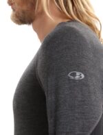 Icebreaker Men BodyfitZone Merino 260 Zone Long Sleeve Crewe Thermal Top Z04NXR435 Clothing Jet Heather/Black - Image 5
