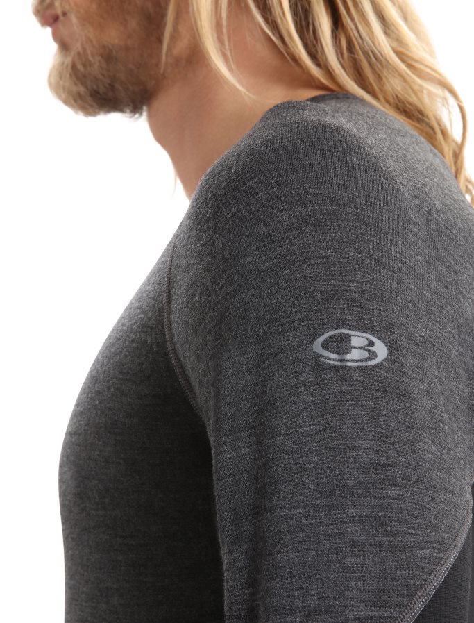 Icebreaker Men BodyfitZone Merino 260 Zone Long Sleeve Crewe Thermal Top Z04NXR435 Clothing Jet Heather/Black - Image 5
