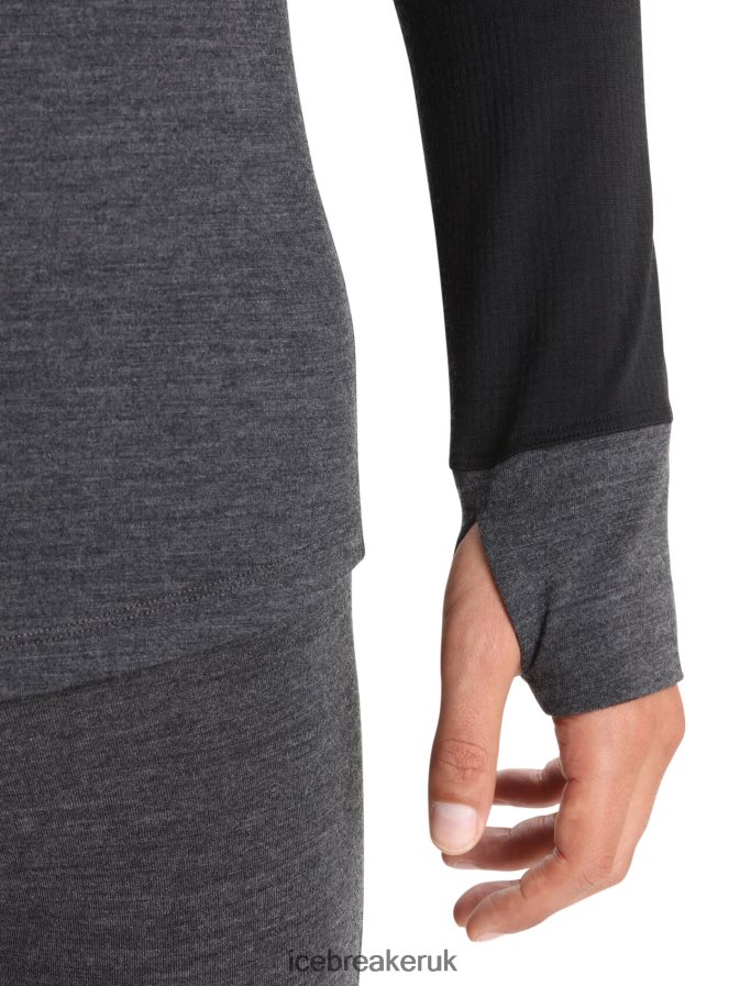 Icebreaker Men BodyfitZone Merino 260 Zone Long Sleeve Crewe Thermal Top Z04NXR435 Clothing Jet Heather/Black - Image 6