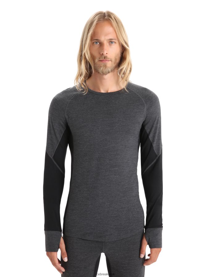 icebreaker_men_bodyfitzone_merino_260_zone_long_sleeve_crewe_thermal_top_z04nxr435_clothing_jet_heather_black.jpg Icebreaker Men BodyfitZone Merino 260 Zone Long Sleeve Crewe Thermal Top Z04NXR435 Clothing Jet Heather/Black - Image 1