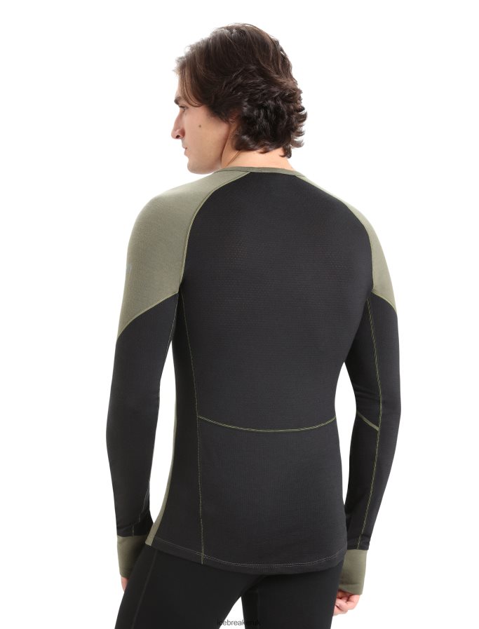Icebreaker Men BodyfitZone Merino 260 Zone Long Sleeve Crewe Thermal Top Z04NXR437 Clothing Loden/Black - Image 2
