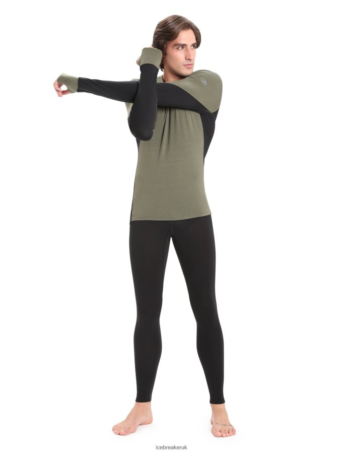 Icebreaker Men BodyfitZone Merino 260 Zone Long Sleeve Crewe Thermal Top Z04NXR437 Clothing Loden/Black - Image 3