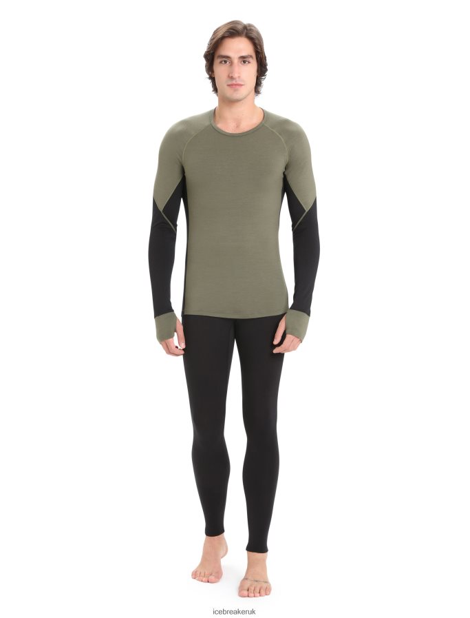 Icebreaker Men BodyfitZone Merino 260 Zone Long Sleeve Crewe Thermal Top Z04NXR437 Clothing Loden/Black - Image 4