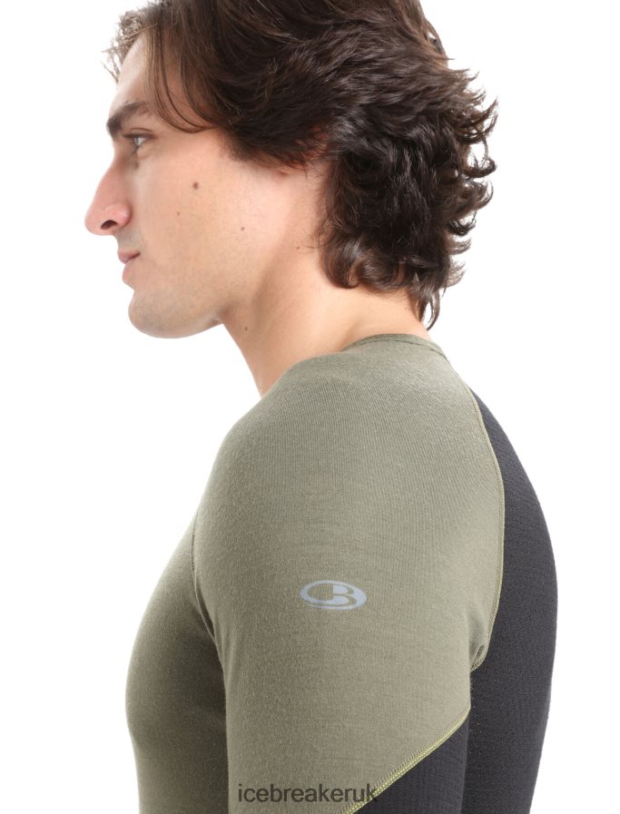 Icebreaker Men BodyfitZone Merino 260 Zone Long Sleeve Crewe Thermal Top Z04NXR437 Clothing Loden/Black - Image 6