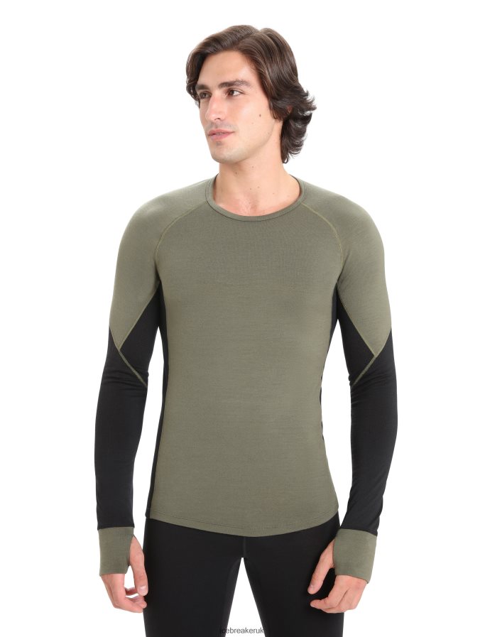 icebreaker_men_bodyfitzone_merino_260_zone_long_sleeve_crewe_thermal_top_z04nxr437_clothing_loden_black.jpg Icebreaker Men BodyfitZone Merino 260 Zone Long Sleeve Crewe Thermal Top Z04NXR437 Clothing Loden/Black - Image 1