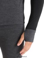 Icebreaker Men BodyfitZone Merino 260 Zone Long Sleeve Half Zip Thermal Top Z04NXR387 Clothing Jet Heather/Black - Image 6