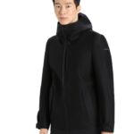 Icebreaker Men Felted Merino Hooded Jacket Z04NXR369 Clothing Black