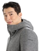 Icebreaker Men Felted Merino Hooded Jacket Z04NXR370 Clothing Gritstone Heather - Image 4