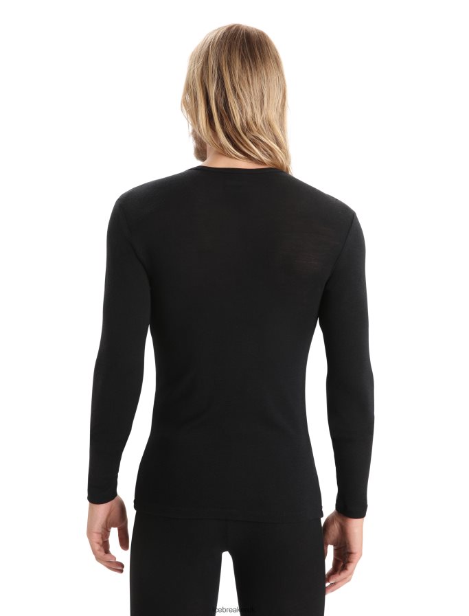 Icebreaker Men Merino 175 Everyday Long Sleeve Crewe Thermal Top Z04NXR162 Clothing Black - Image 2