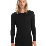Icebreaker Men Merino 175 Everyday Long Sleeve Crewe Thermal Top Z04NXR162 Clothing Black