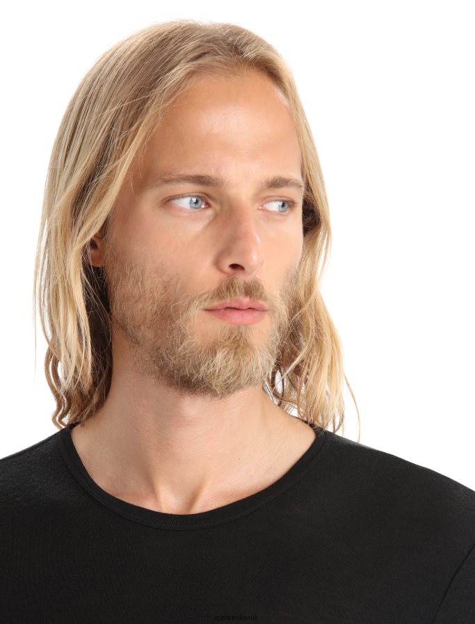 Icebreaker Men Merino 175 Everyday Long Sleeve Crewe Thermal Top Z04NXR162 Clothing Black - Image 4