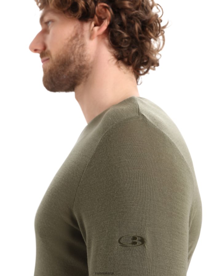 Icebreaker Men Merino 175 Everyday Long Sleeve Crewe Thermal Top Z04NXR163 Clothing Loden - Image 4