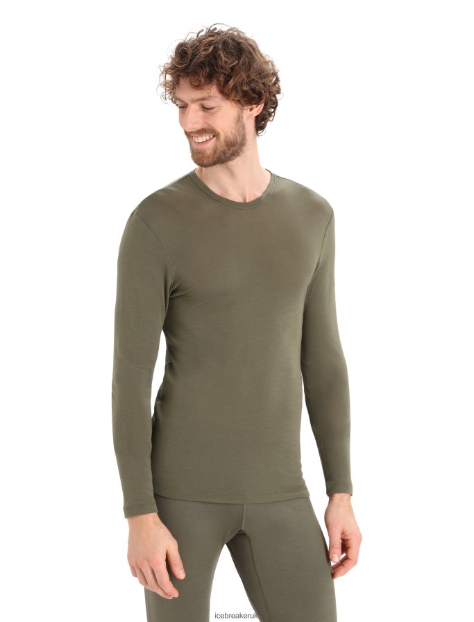 icebreaker_men_merino_175_everyday_long_sleeve_crewe_thermal_top_z04nxr163_clothing_loden.jpg Icebreaker Men Merino 175 Everyday Long Sleeve Crewe Thermal Top Z04NXR163 Clothing Loden - Image 1