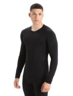 Icebreaker Men Merino 200 Oasis Long Sleeve Crewe Thermal Top Z04NXR133 Clothing Black
