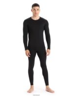 Icebreaker Men Merino 200 Oasis Long Sleeve Crewe Thermal Top Z04NXR133 Clothing Black - Image 3