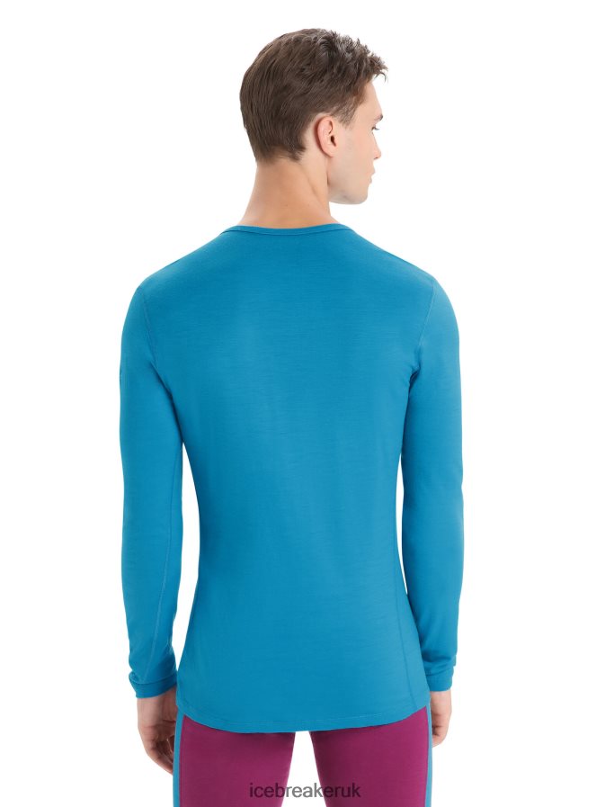 Icebreaker Men Merino 200 Oasis Long Sleeve Crewe Thermal Top Z04NXR137 Clothing Geo Blue - Image 2