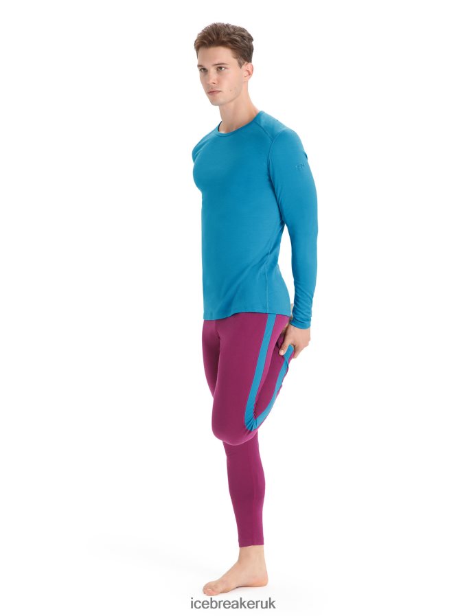 Icebreaker Men Merino 200 Oasis Long Sleeve Crewe Thermal Top Z04NXR137 Clothing Geo Blue - Image 3