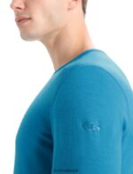Icebreaker Men Merino 200 Oasis Long Sleeve Crewe Thermal Top Z04NXR137 Clothing Geo Blue - Image 5