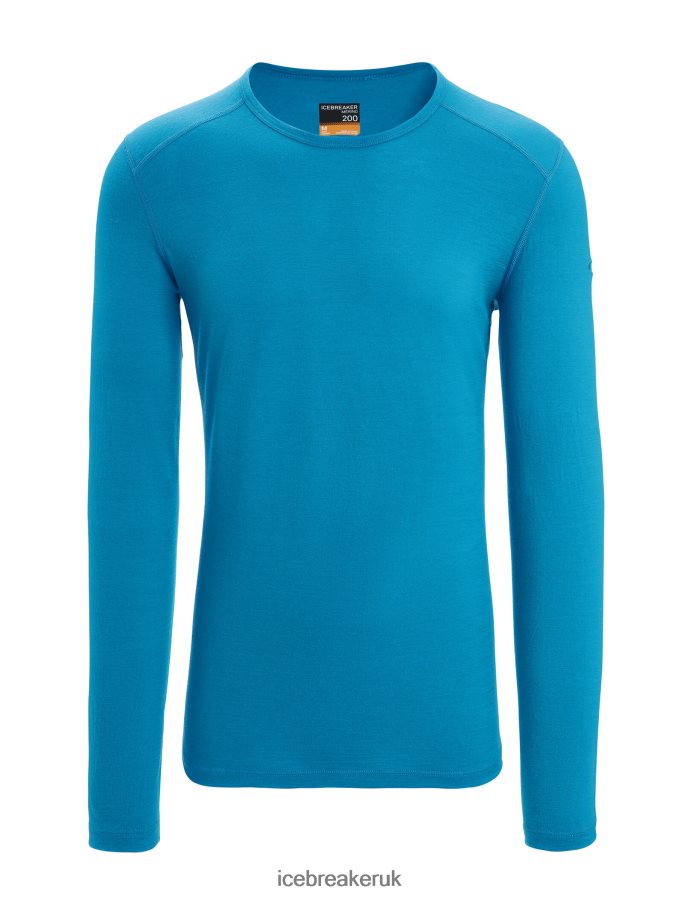 Icebreaker Men Merino 200 Oasis Long Sleeve Crewe Thermal Top Z04NXR137 Clothing Geo Blue - Image 6