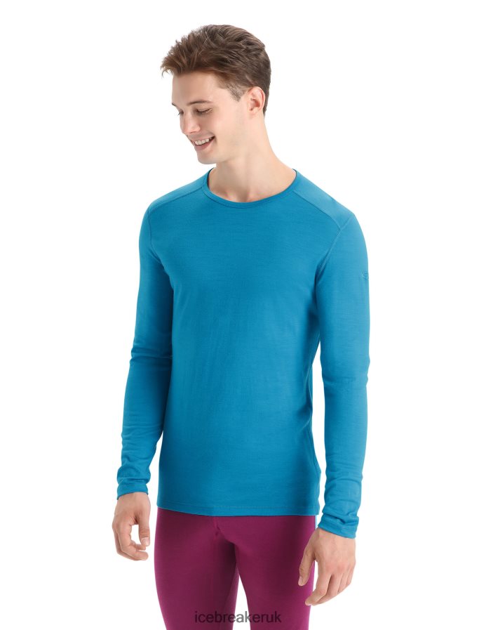 icebreaker_men_merino_200_oasis_long_sleeve_crewe_thermal_top_z04nxr137_clothing_geo_blue.jpg Icebreaker Men Merino 200 Oasis Long Sleeve Crewe Thermal Top Z04NXR137 Clothing Geo Blue - Image 1