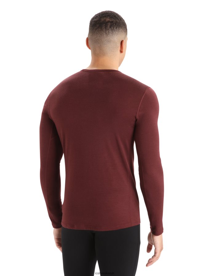 Icebreaker Men Merino 200 Oasis Long Sleeve Crewe Thermal Top Z04NXR444 Clothing Espresso - Image 2