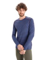 Icebreaker Men Merino 200 Oasis Long Sleeve Crewe Thermal Top Z04NXR445 Clothing Lazurite/Espresso