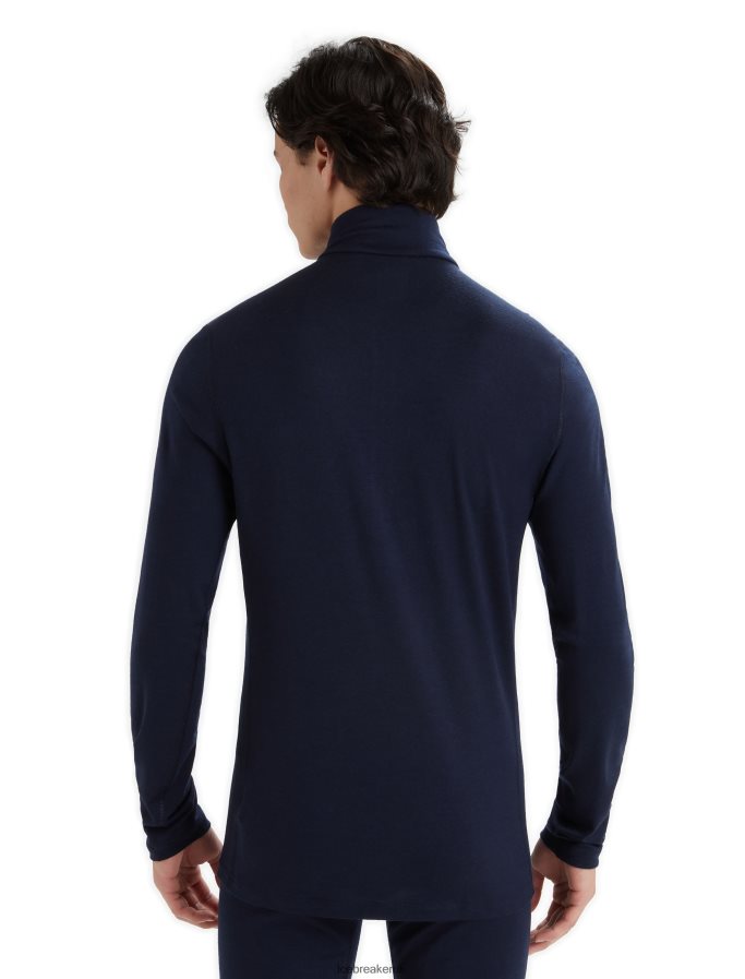 Icebreaker Men Merino 200 Oasis Long Sleeve Half Zip Thermal Top Z04NXR151 Clothing Midnight Navy - Image 2