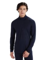 Icebreaker Men Merino 200 Oasis Long Sleeve Half Zip Thermal Top Z04NXR151 Clothing Midnight Navy