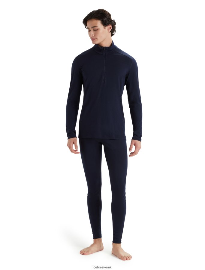 Icebreaker Men Merino 200 Oasis Long Sleeve Half Zip Thermal Top Z04NXR151 Clothing Midnight Navy - Image 3