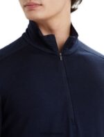 Icebreaker Men Merino 200 Oasis Long Sleeve Half Zip Thermal Top Z04NXR151 Clothing Midnight Navy - Image 5